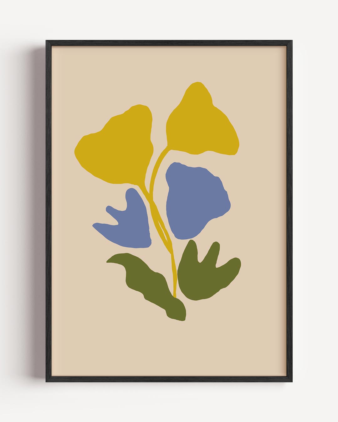 Vrolijke Bloemen Silhouet – bloemen portret poster als wanddecoratie