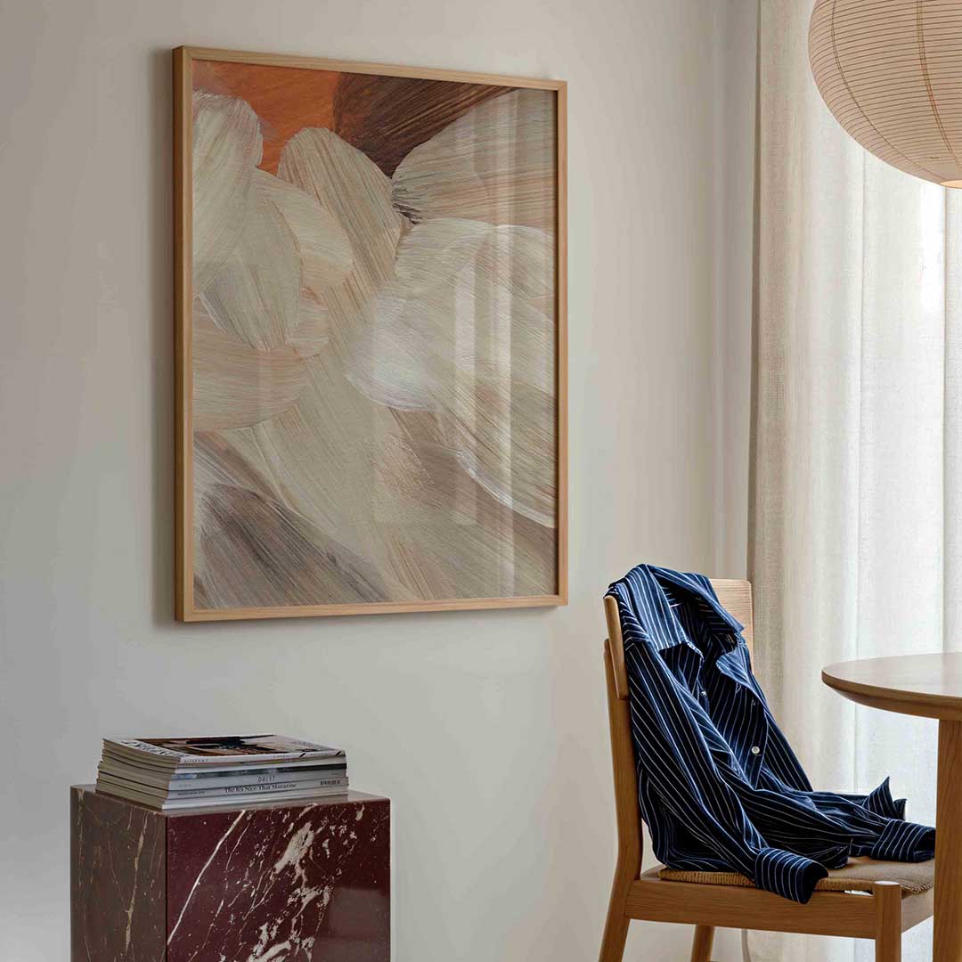 Abstracte penseelstreken – artistieke poster in staand formaat