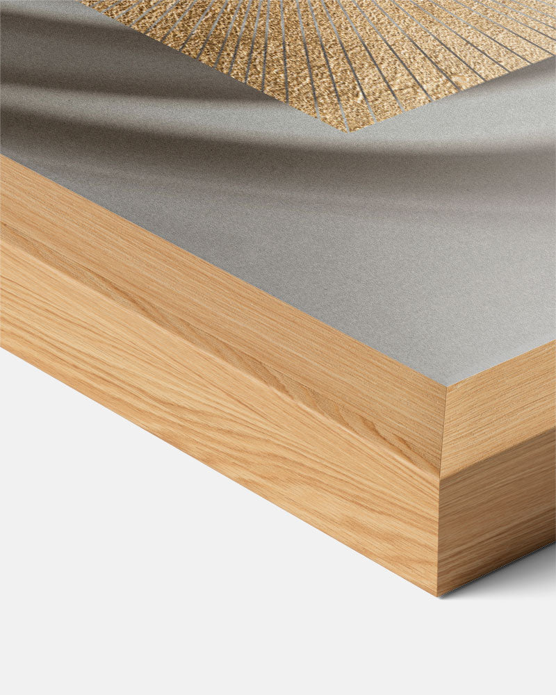 Stralende Gouden Zon Wanddecoratie – abstracte textuur poster in staand formaat