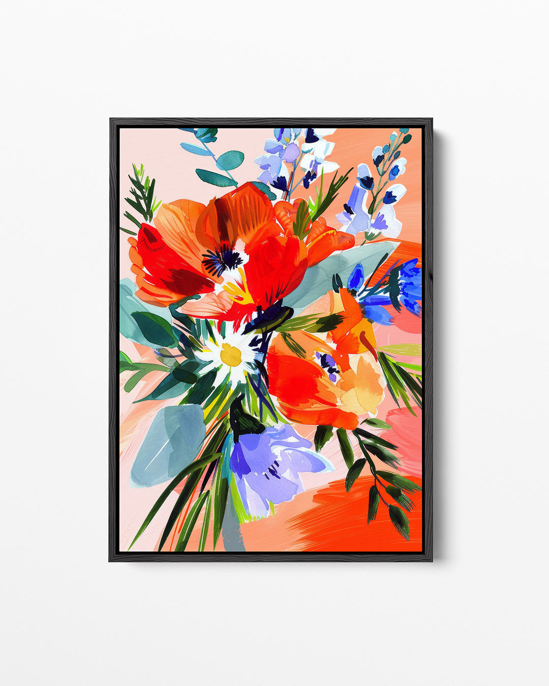 Vrolijke bloemencompositie – staand wanddecoratie kunstwerk