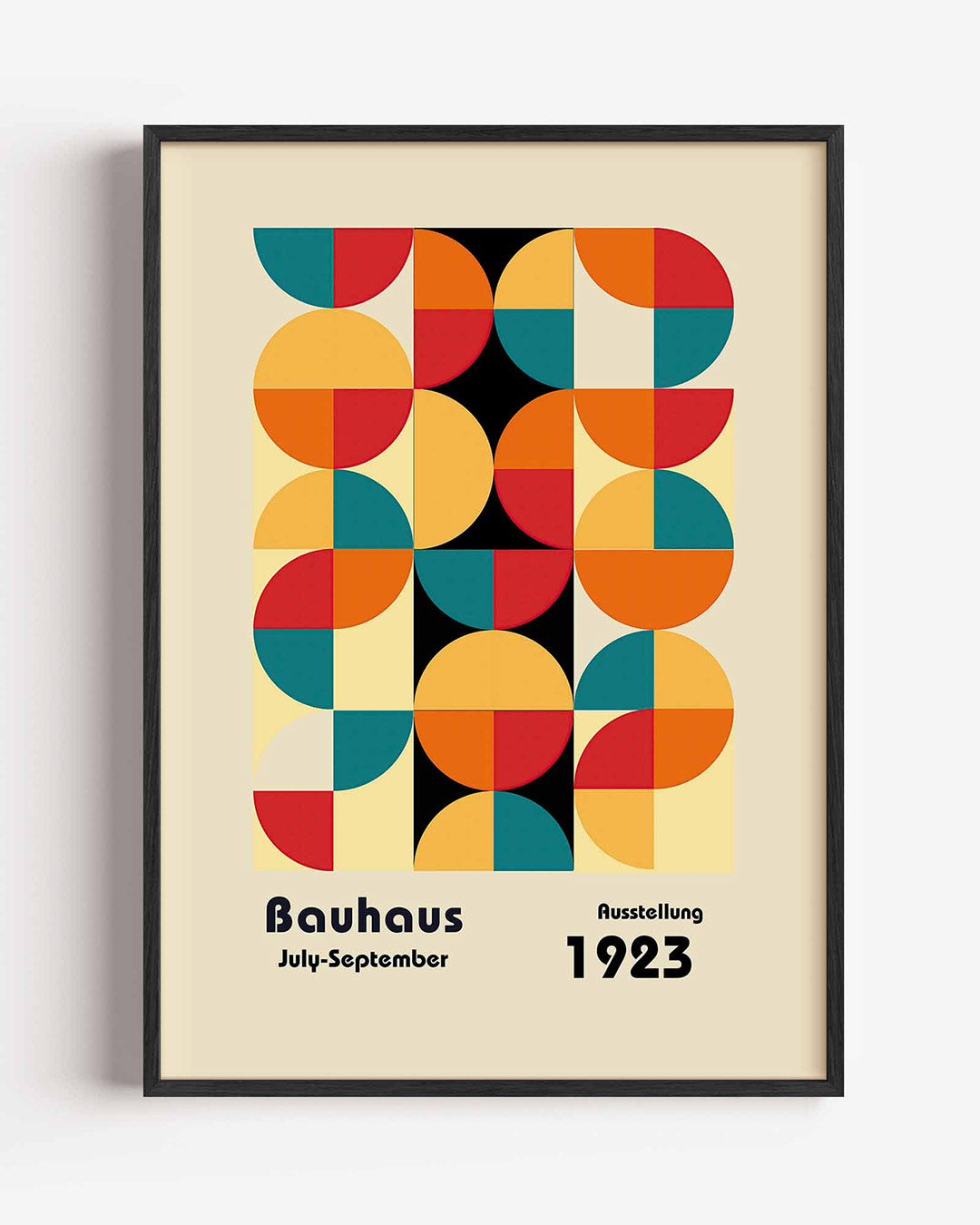 Vormritme en kleur – staande Bauhaus poster als wanddecoratie