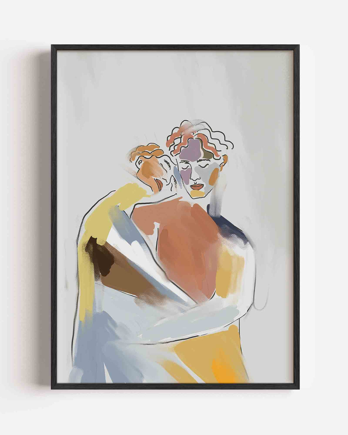 Abstracte figuren – hedendaagse illustratie portret poster als wanddecoratie