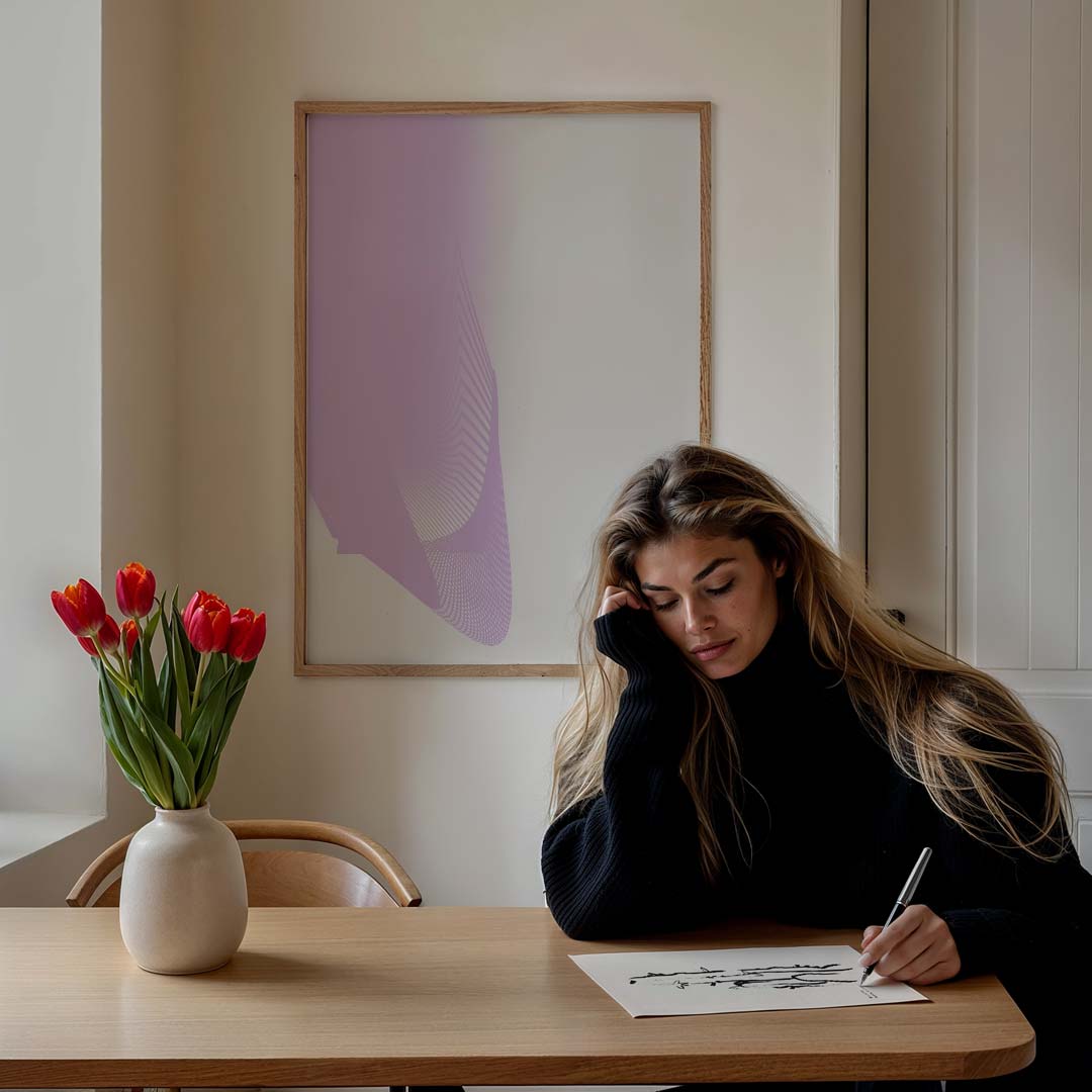 Vrolijke Vibes Abstracte Kunst – staande muurposter met kleurrijke abstracte vormen