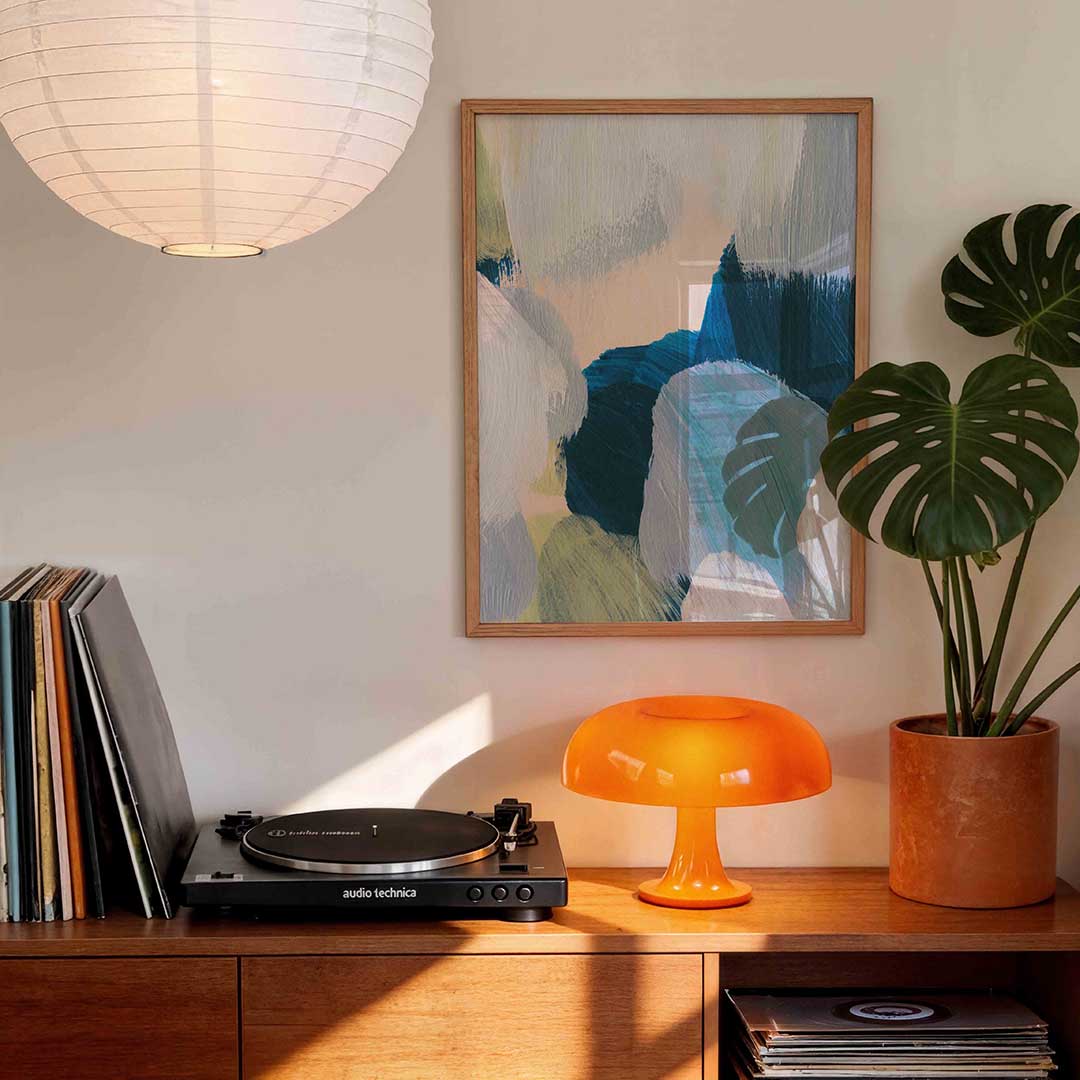 Abstracte penseelstreken – staande schilderkunst wanddecoratie van WallArtistic