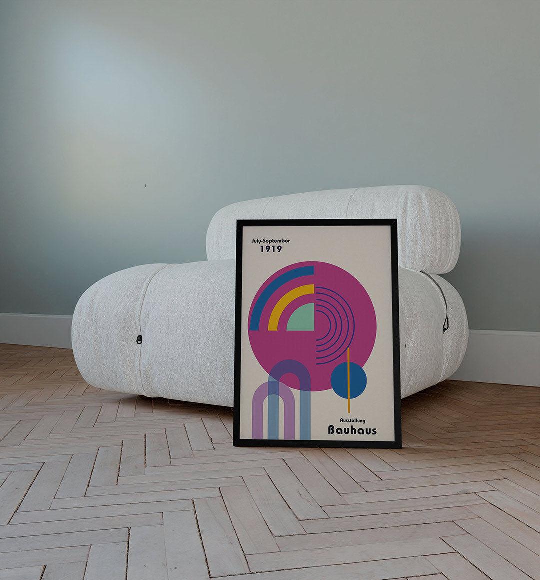 Vormen en vlakkenspel – staande Bauhaus poster voor aan de muur