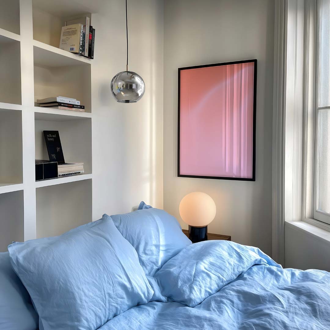 Zachte Roze Droom – staande kleurrijke abstracte wanddecoratie van WallArtistic