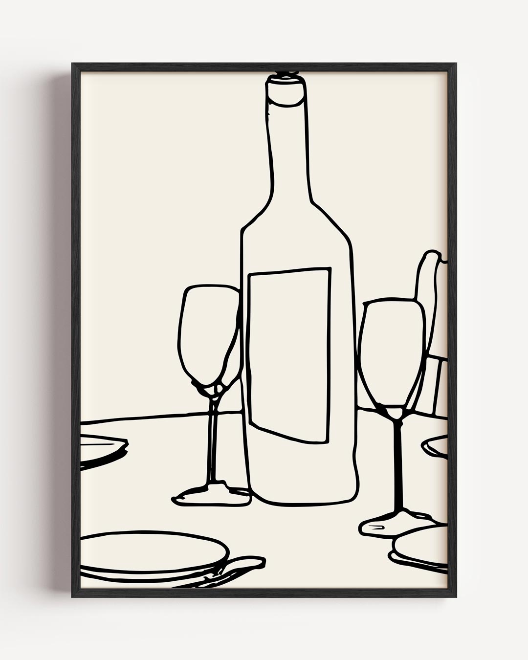 Minimalistische Wijnposter – keuken portret poster als wanddecoratie