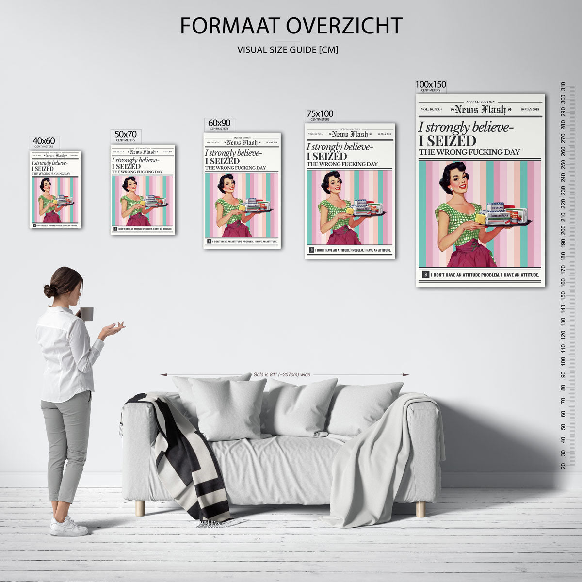 Humor portret – staand wanddecoratie kunstwerk