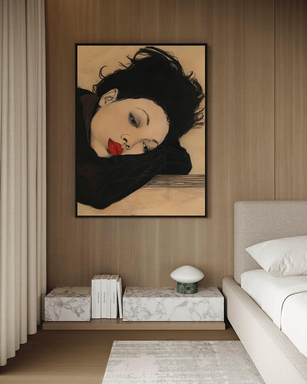 Dromerige vrouw – staand wanddecoratie kunstwerk