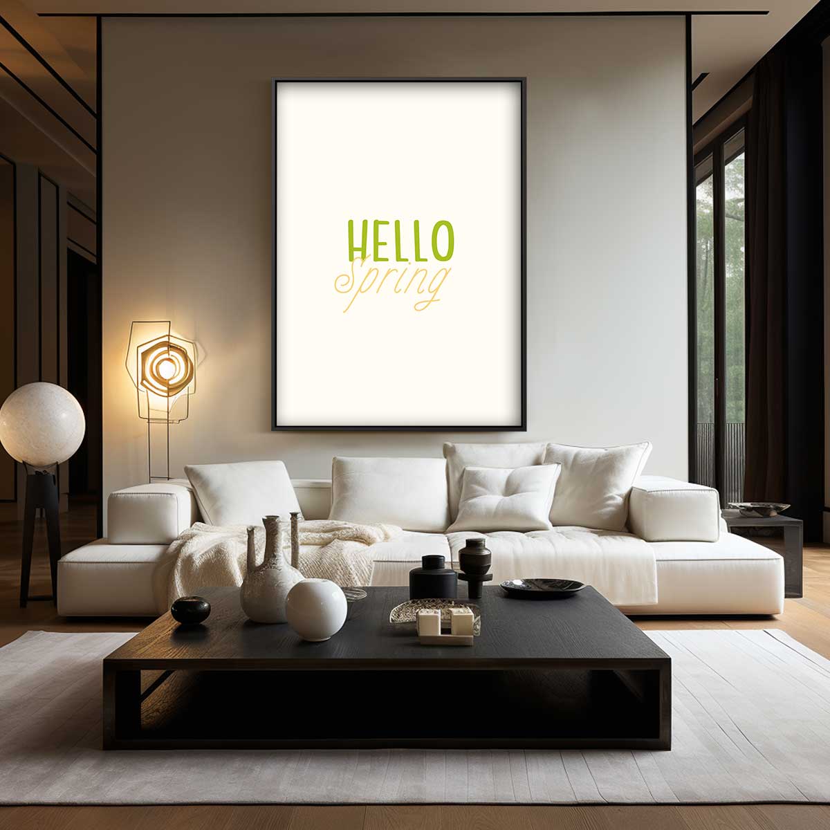 Hello Spring Poster – dibond wanddecoratie in staand formaat