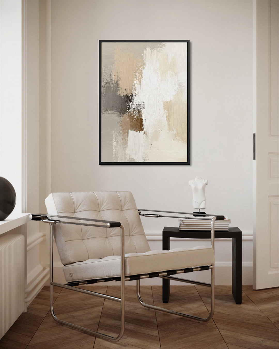 Zachte kleuren compositie – staand wanddecoratie kunstwerk