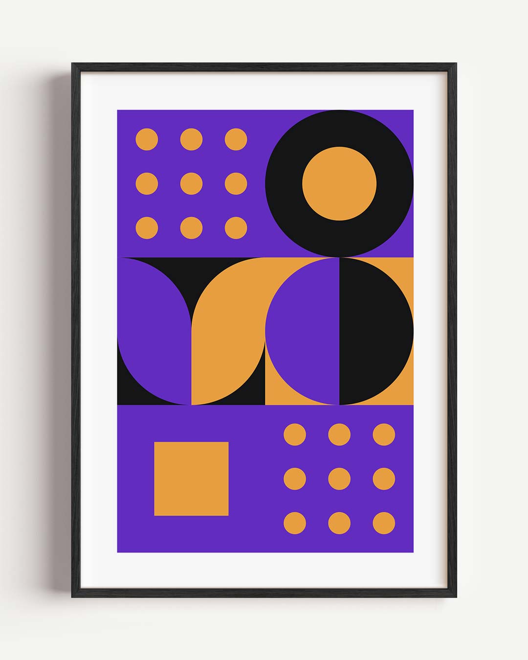 Retro Vibes Geometrische – dieren portret poster als wanddecoratie
