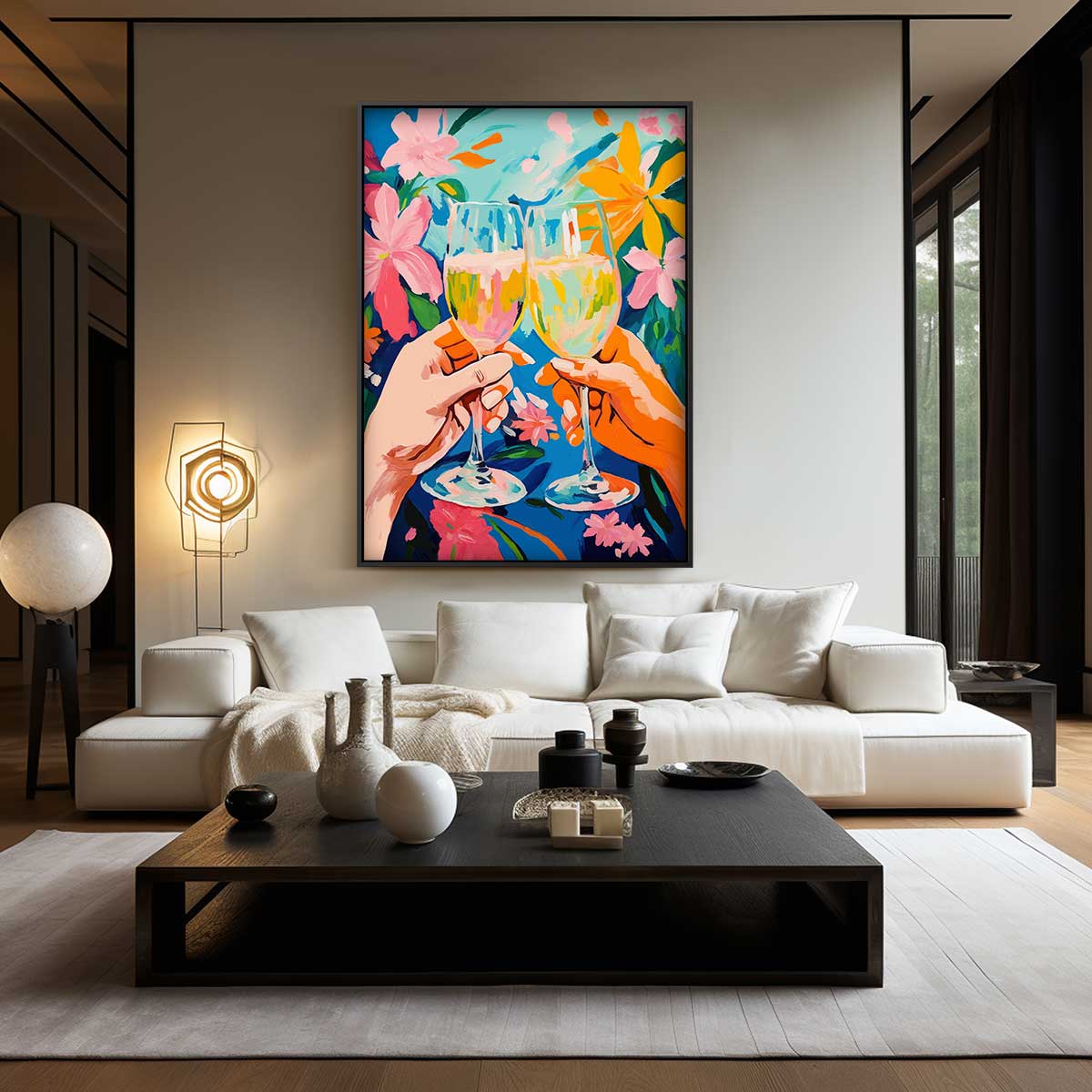 Vrolijk Bloemenfeest – kunstwerk met zwarte baklijst