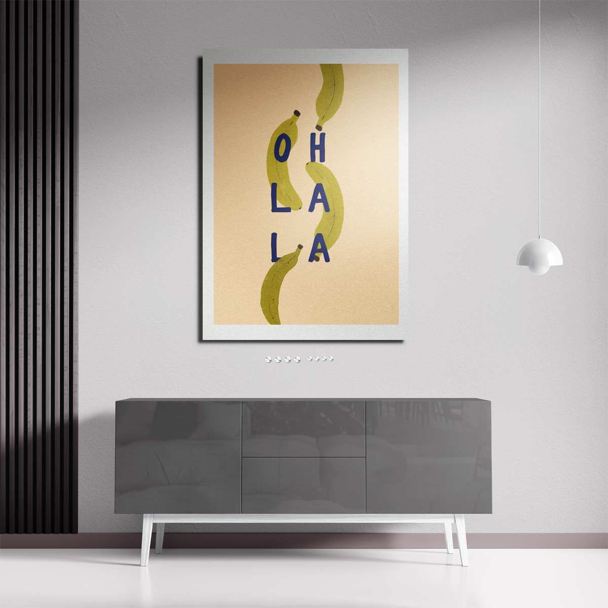 Ohlala Bananenprint – staande wandkunst voor woonkamer of interieur