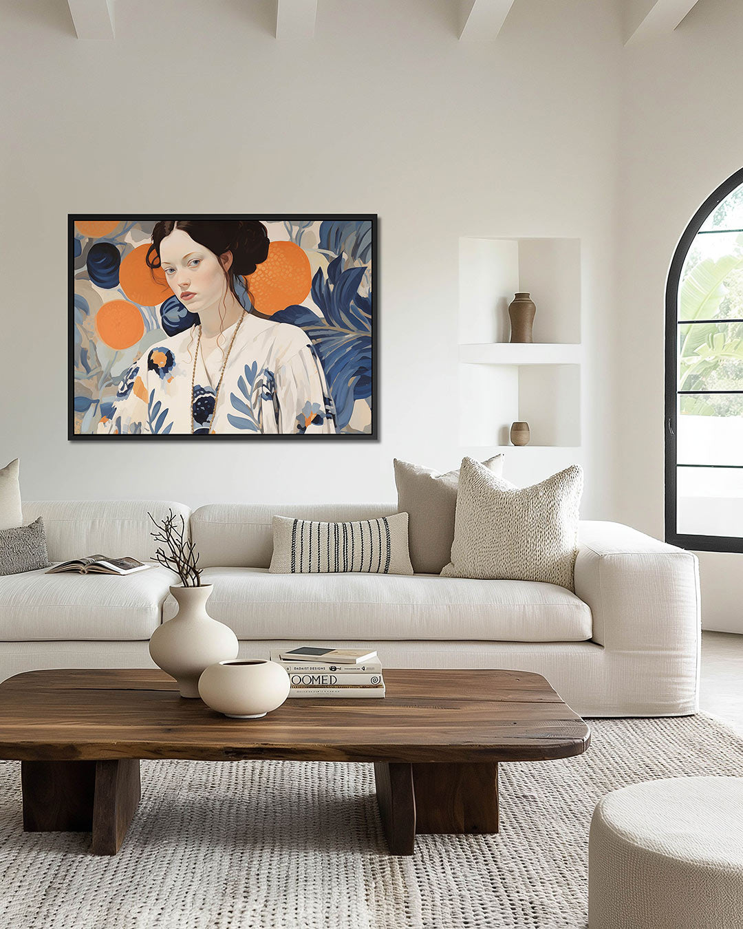 Vrouwelijk portret met patronen – Vrouwelijk – wanddecoratie in interieur