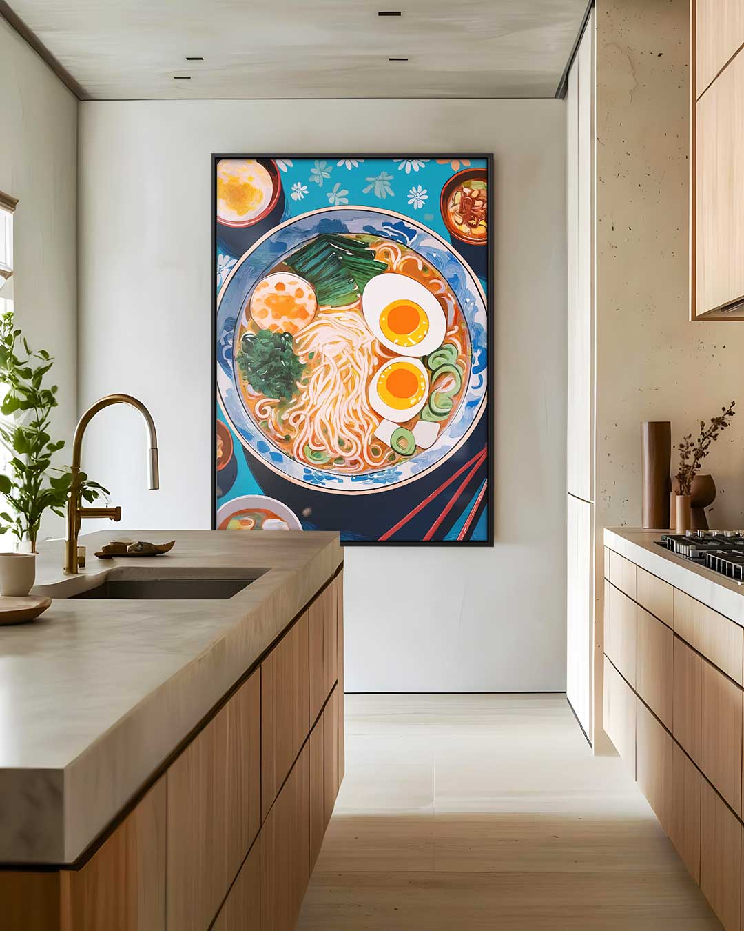 Kleurrijke Ramen Illustratie – staand kunstwerk voor modern interieur