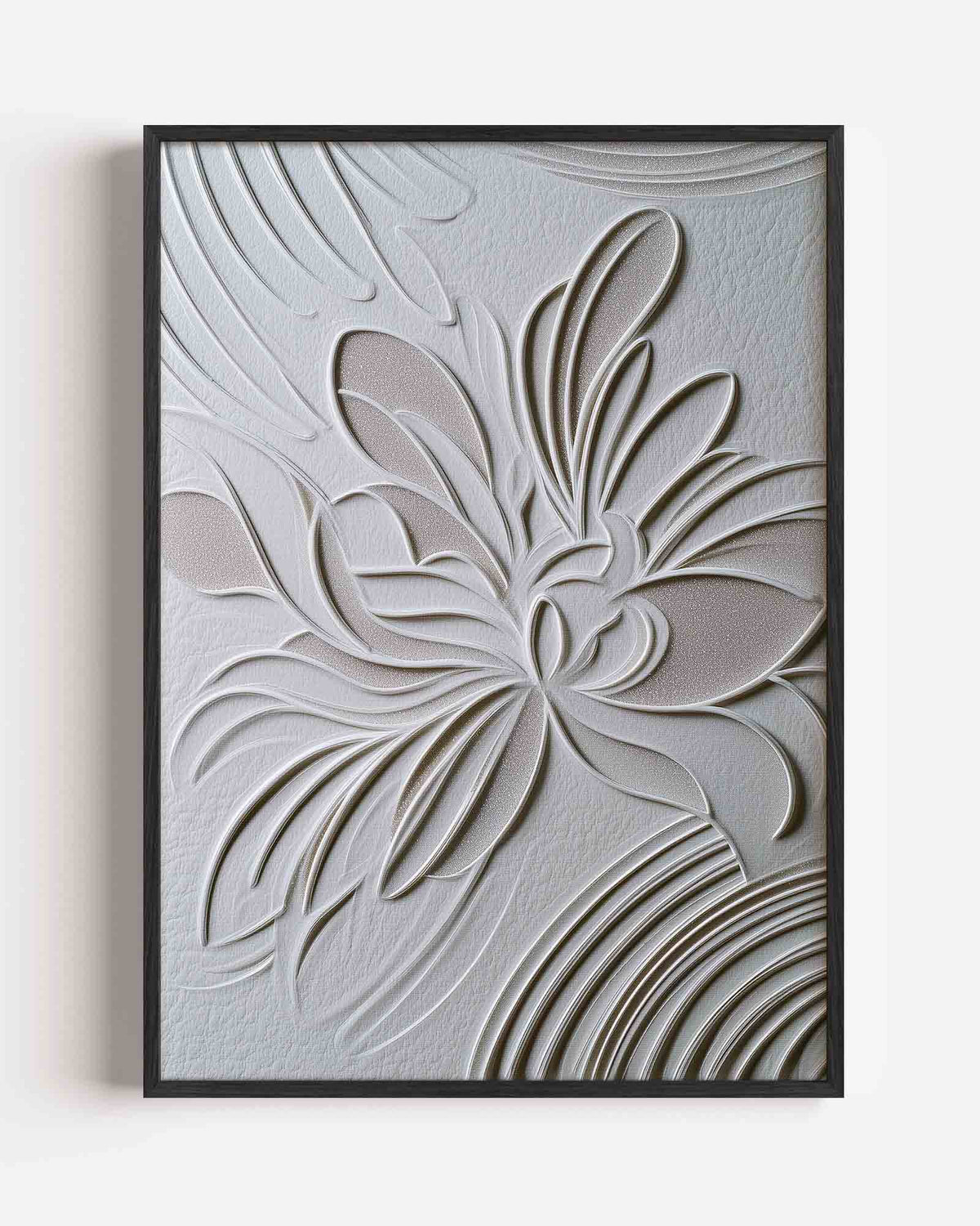 Bloemvormen in reliëf – abstracte portret poster als wanddecoratie