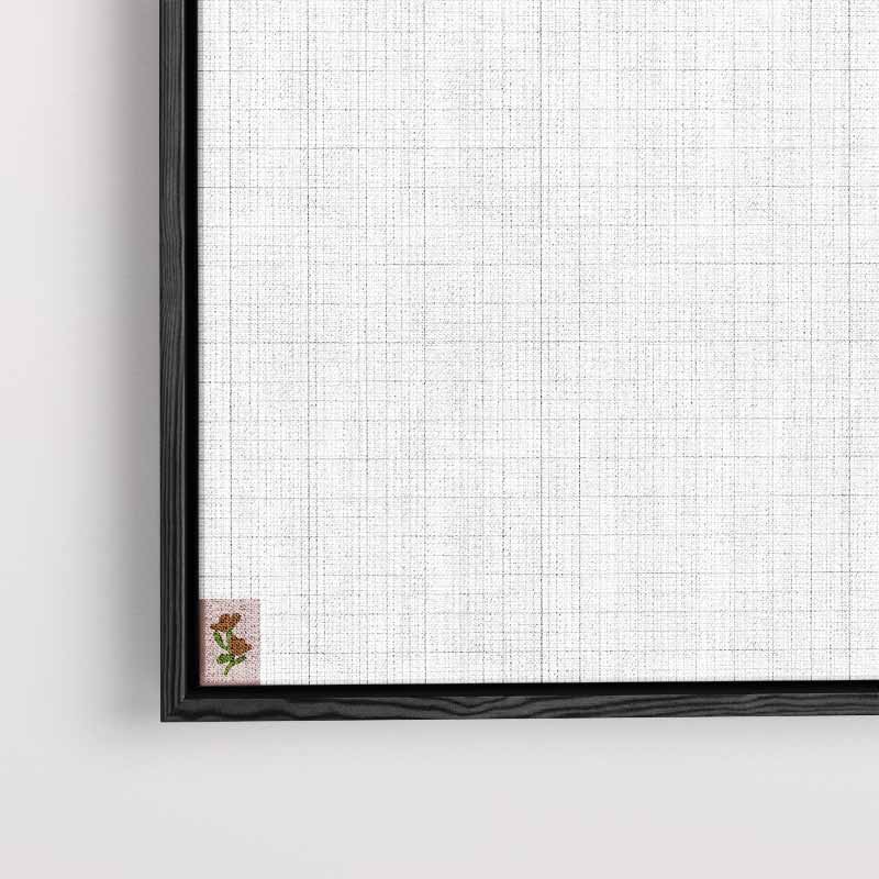 Bloemen in Abstracte Vormen – kunstwerk met zwarte baklijst