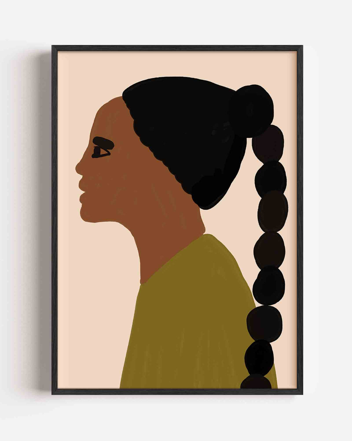 Profiel van vrouw – hedendaagse illustratie portret poster als wanddecoratie