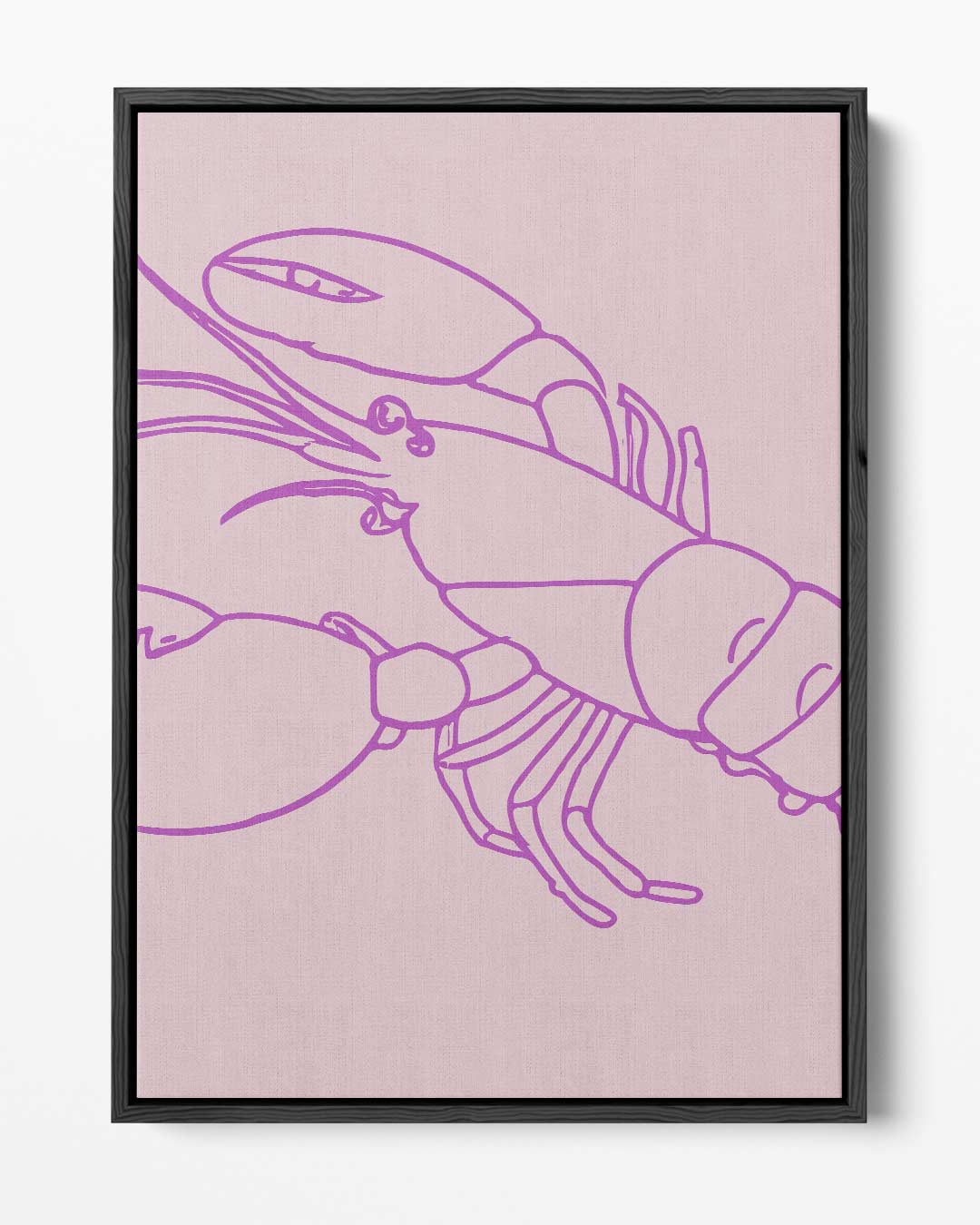 Vrolijke Roze Kreeft Illustratie – portret kunstwerk als wanddecoratie