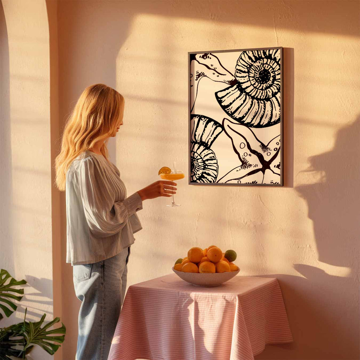 Zeedieren Illustratie – zeedierenposter als moderne staande wanddecoratie