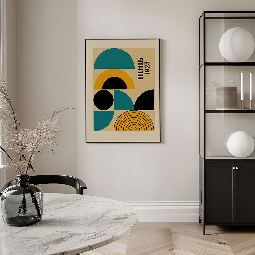 Vormen en vlakken – geometrische Bauhaus poster in staand formaat