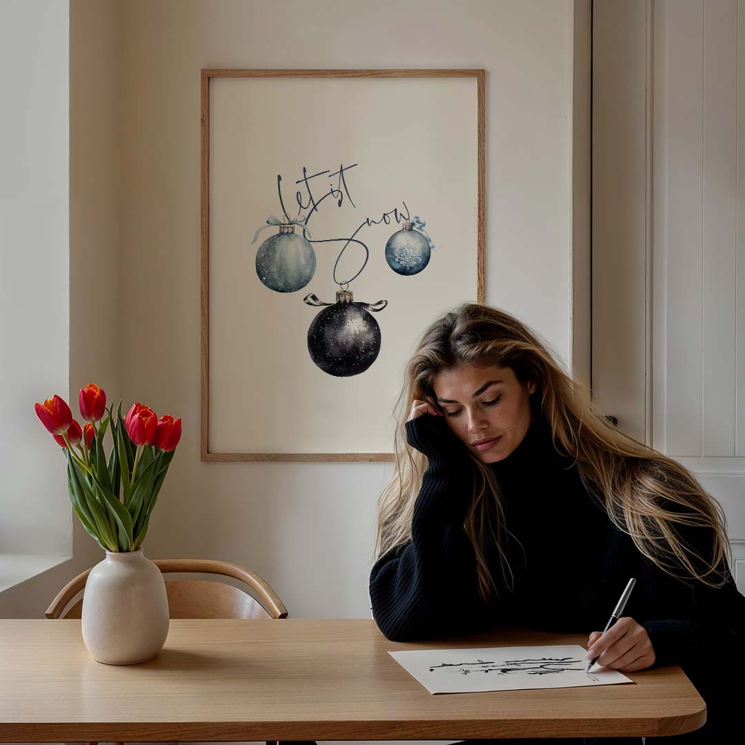 Sfeervolle Winter Wonderland – feestelijke wandkunst als portret poster