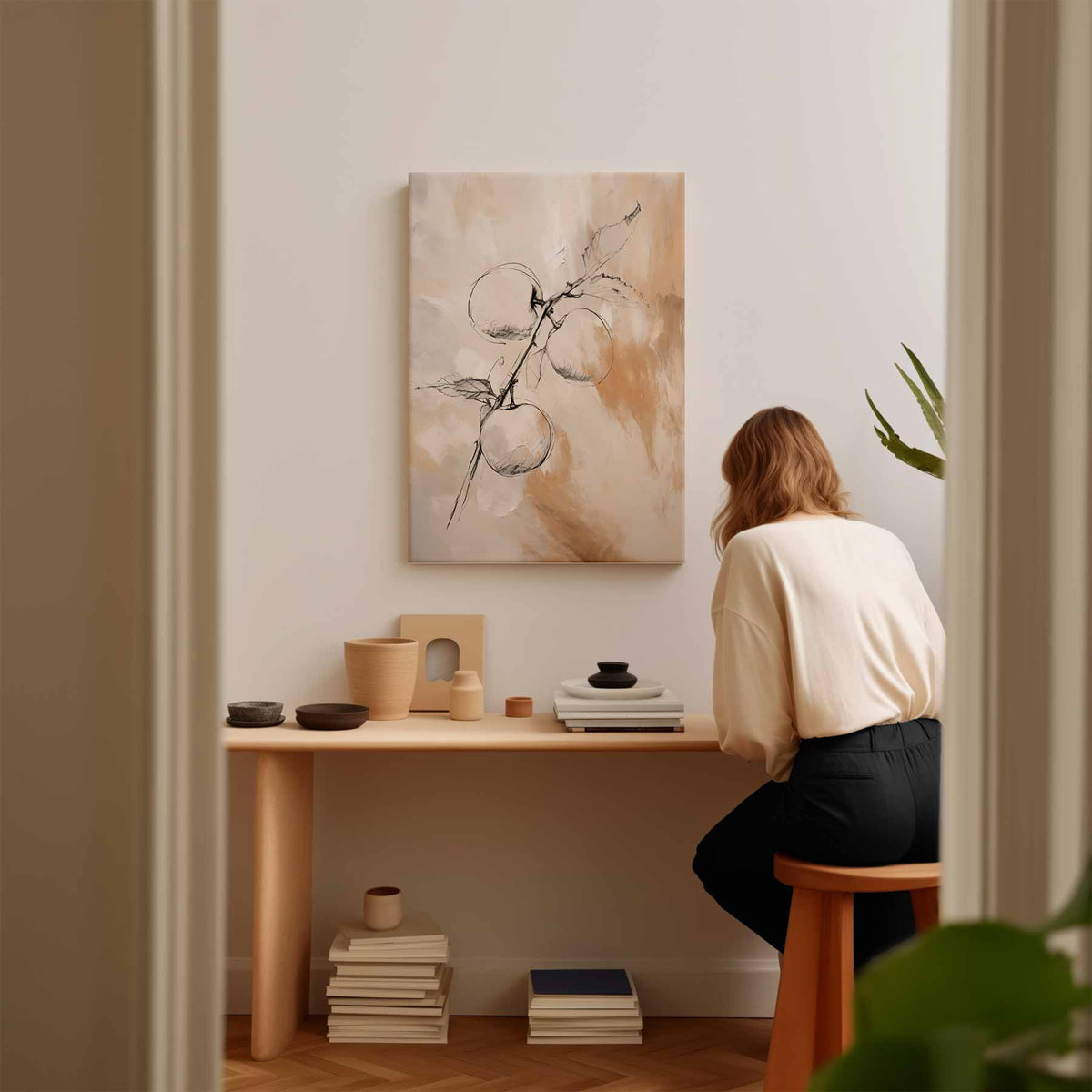 Elegante Appelstudie – modern portret kunstwerk van WallArtistic