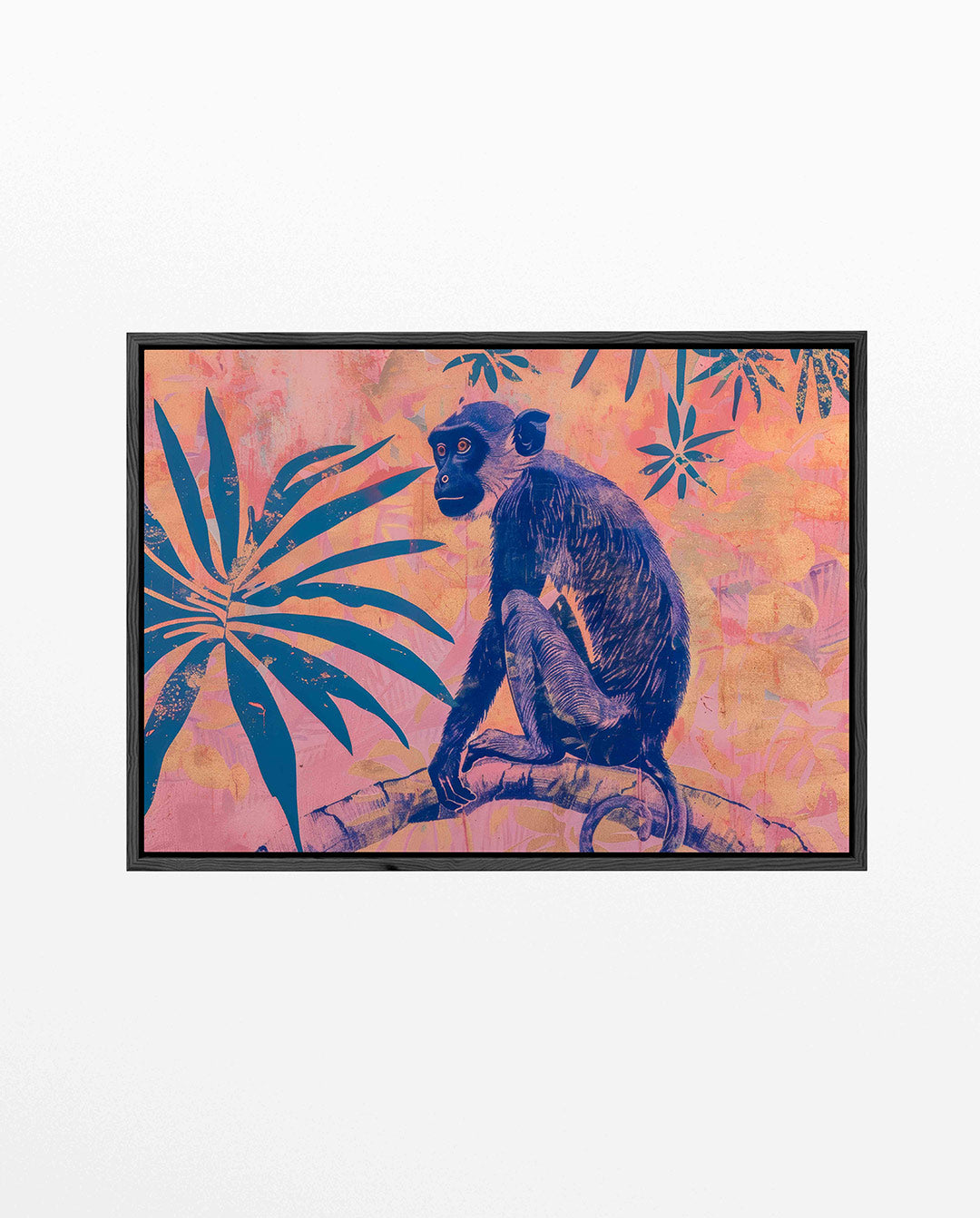 Dromerige jungle aap – liggend wanddecoratie kunstwerk