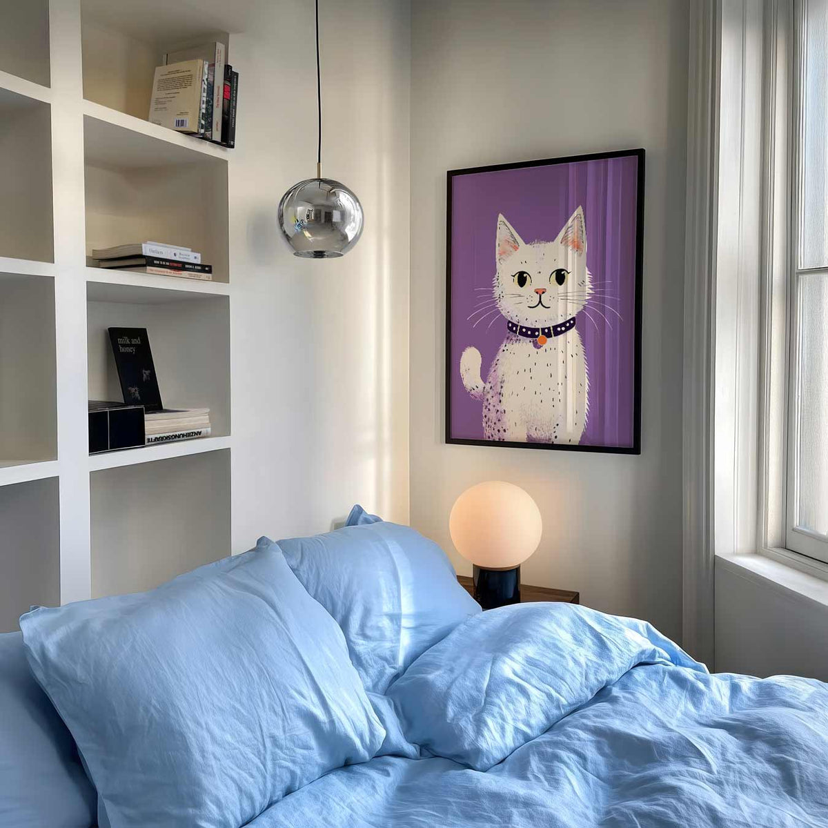 Vrolijke Katteposter – speelse wandkunst als portret kinderposter
