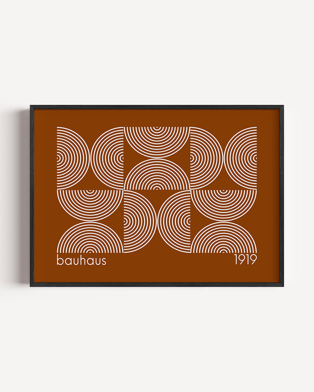 Cirkelritme en lijnen – liggende Bauhaus poster als wanddecoratie