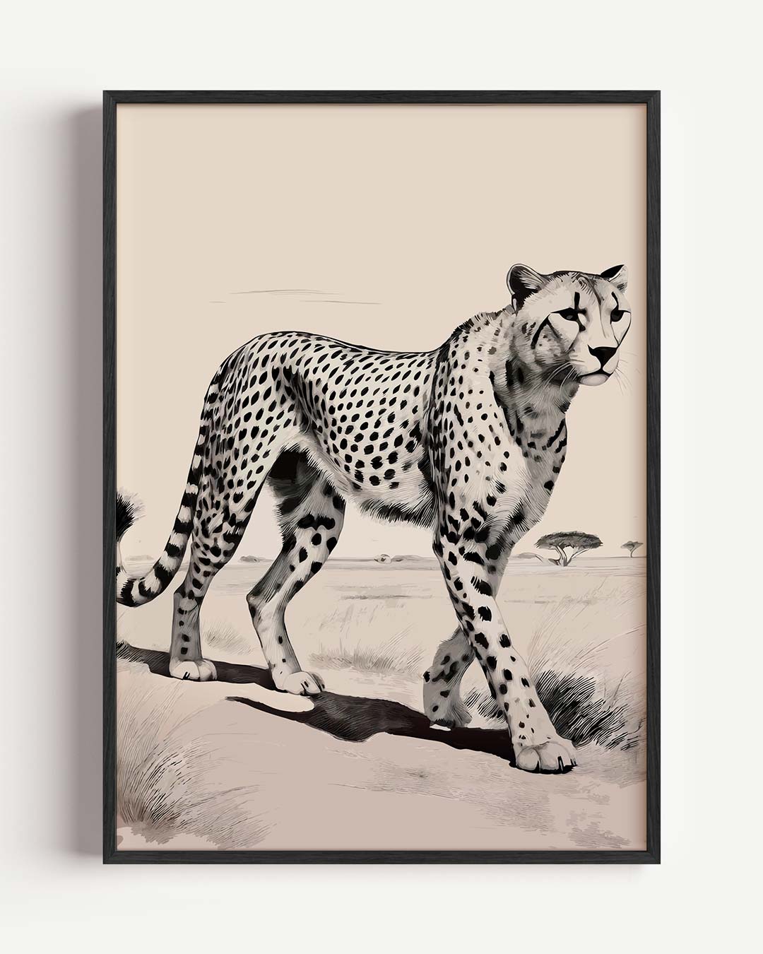 Sierlijke Jachtluipaard – dieren portret poster als wanddecoratie
