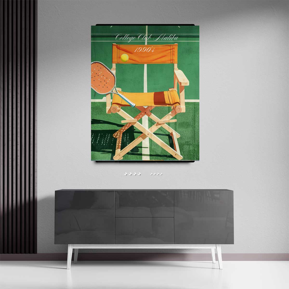 Vintage Tennis Vibes – kunstwerk met zwarte baklijst