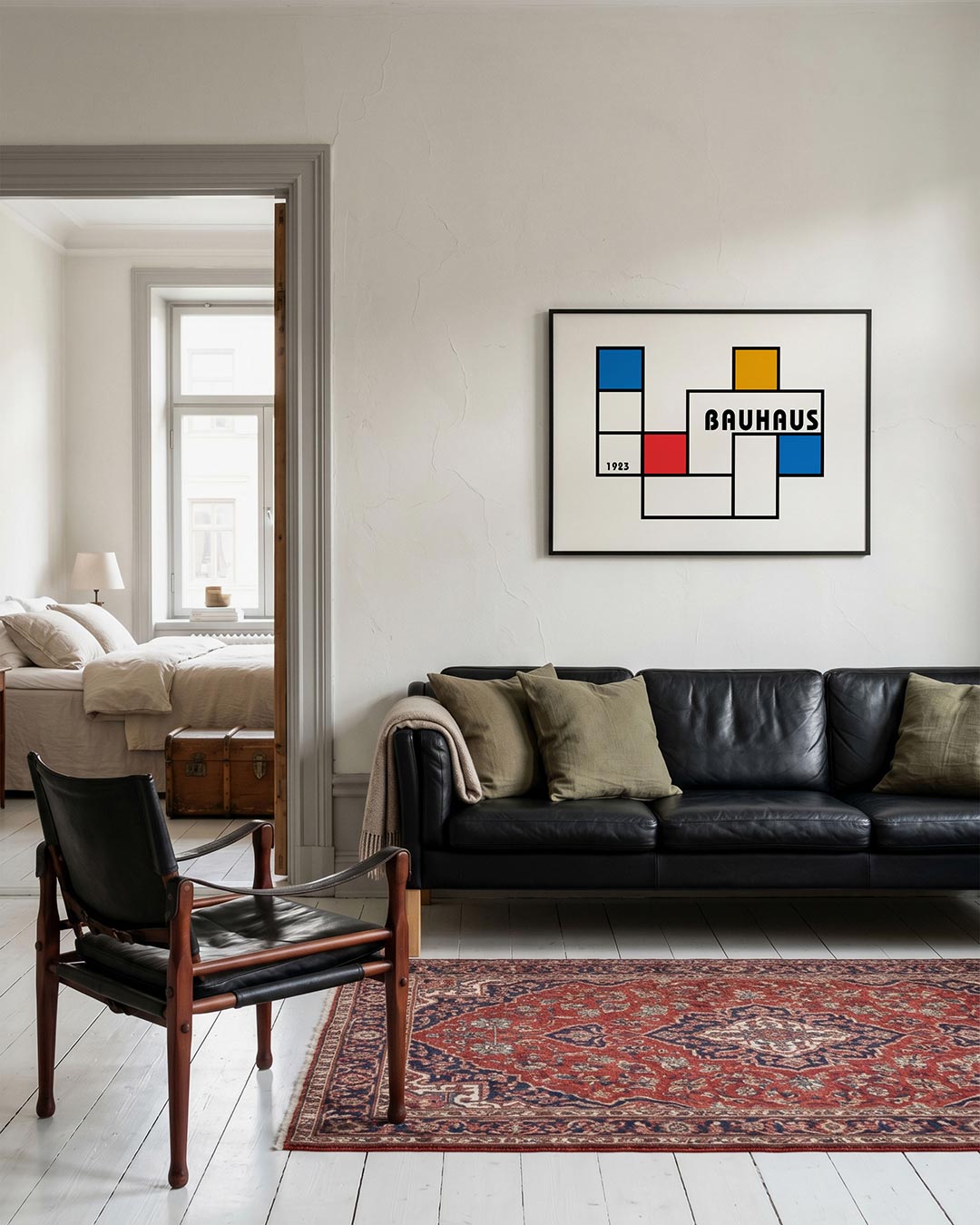Vormen en vlaken – geometrische Bauhaus poster in liggend formaat