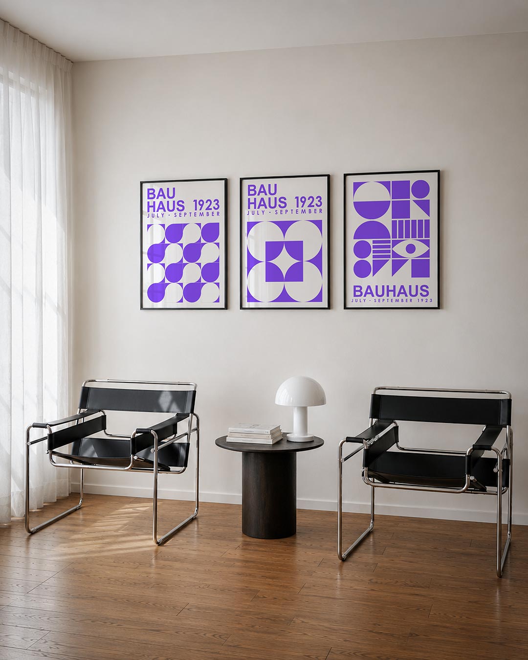 Vorm en kleur posterset – derde productweergave – deze posterset in drie delen toont een ritmisch spel van