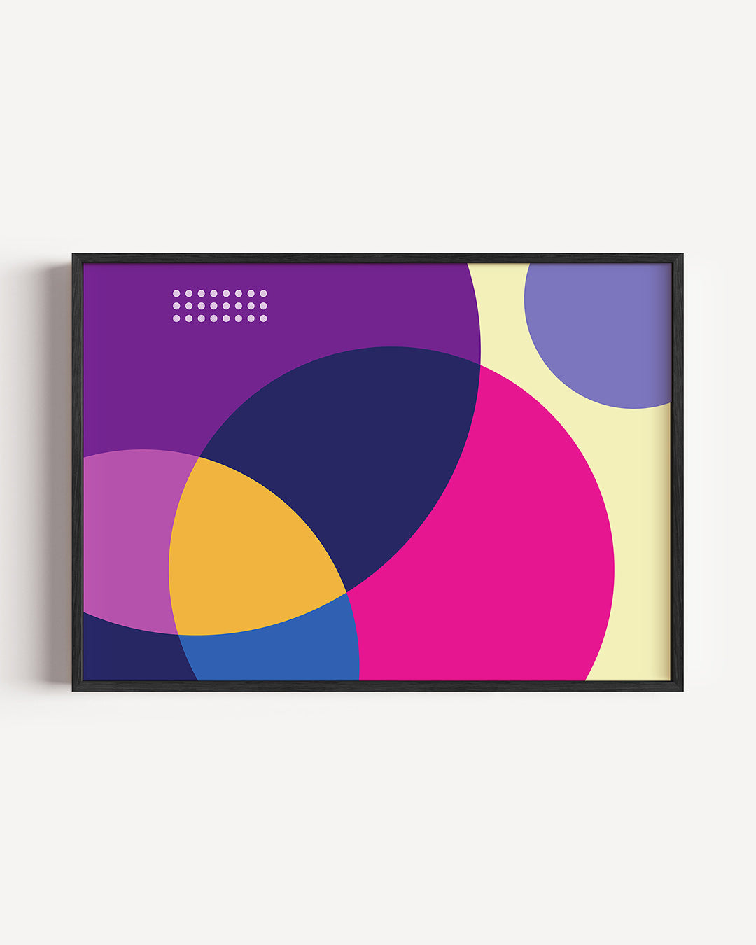 Cirkelvormen en kleur – liggende Bauhaus poster als wanddecoratie