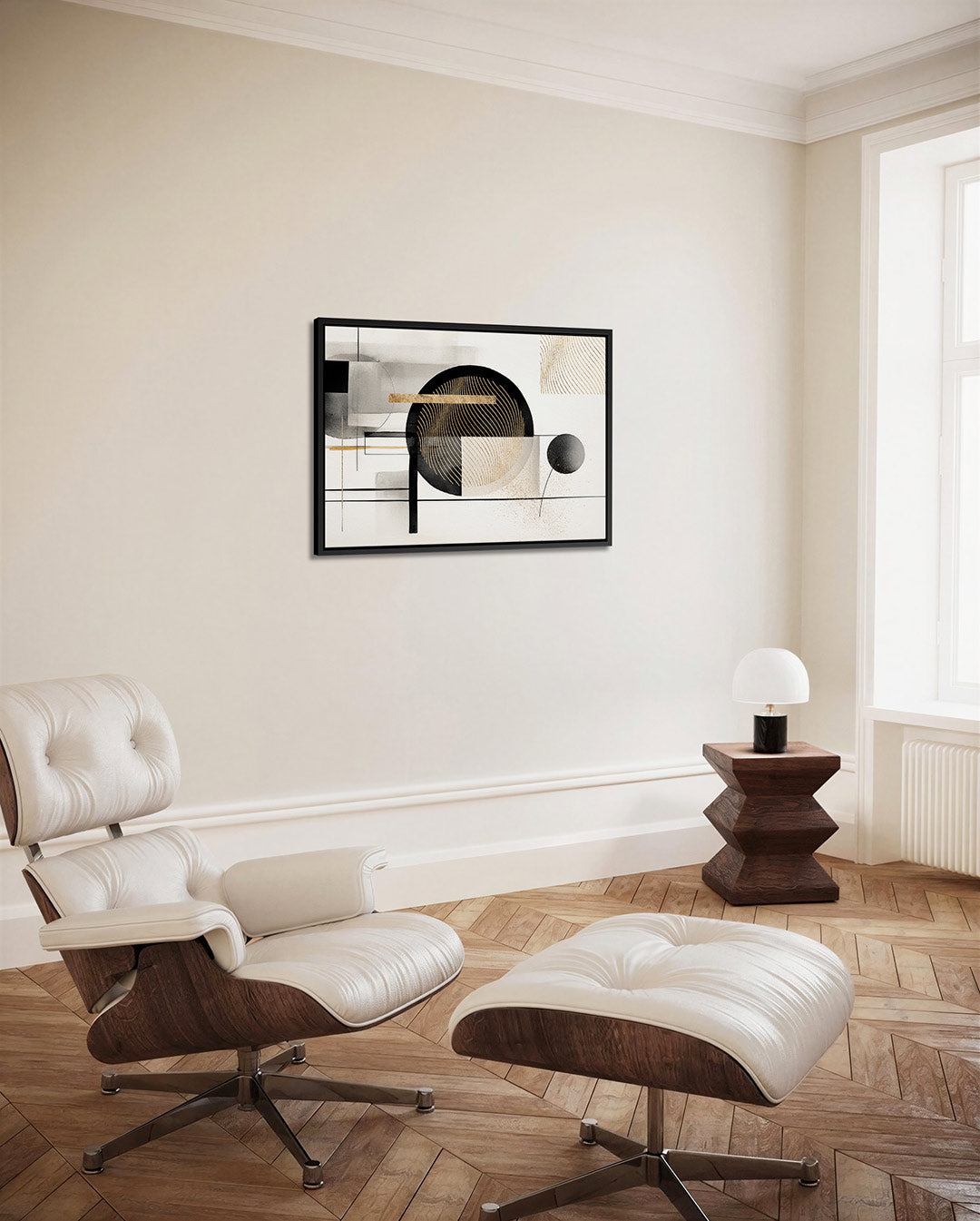 Geometrische lijnen – Liggende wanddecoratie – alternatieve weergave van het kunstwerk