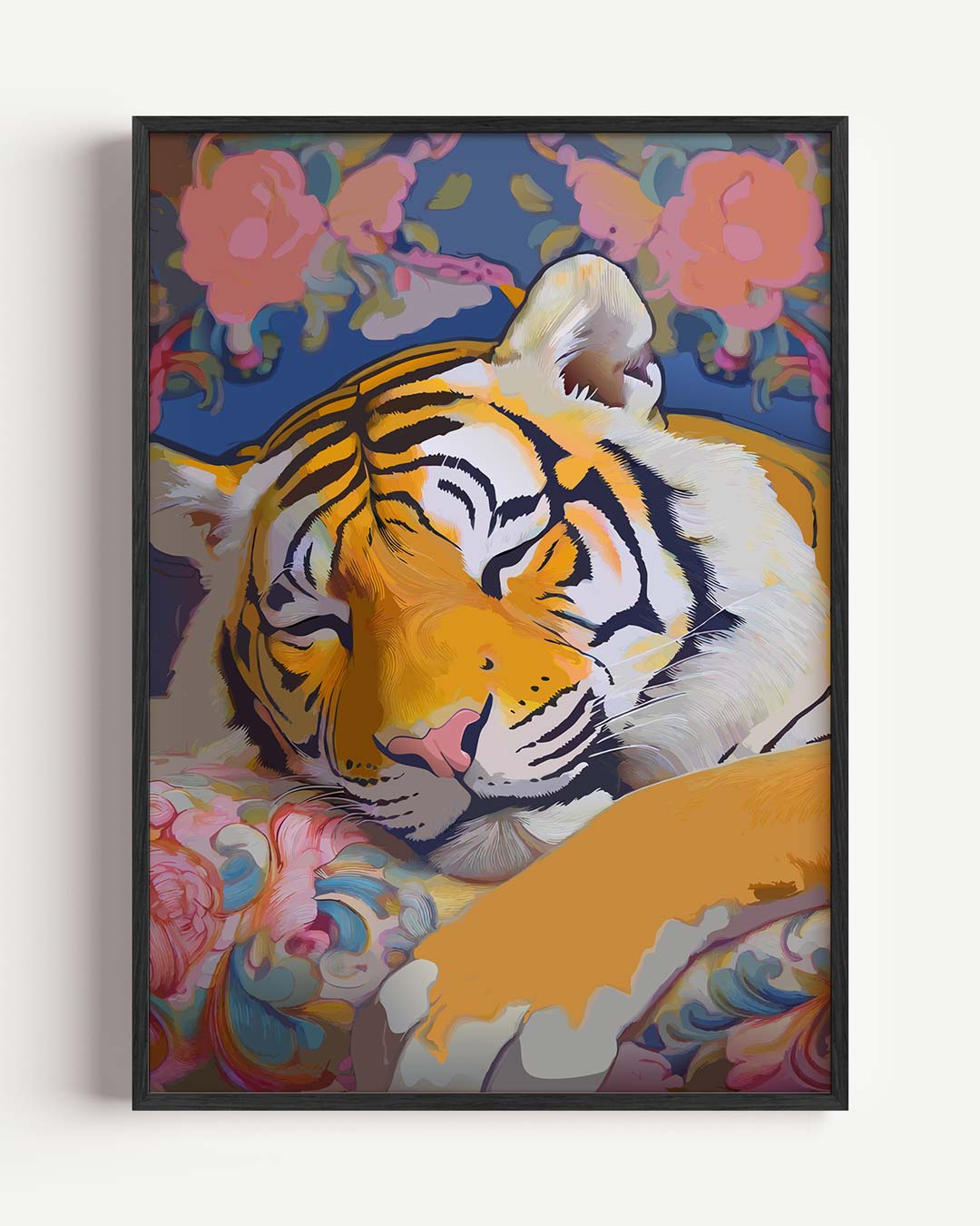 Dromerige Tijgerprint – dieren portret poster als wanddecoratie