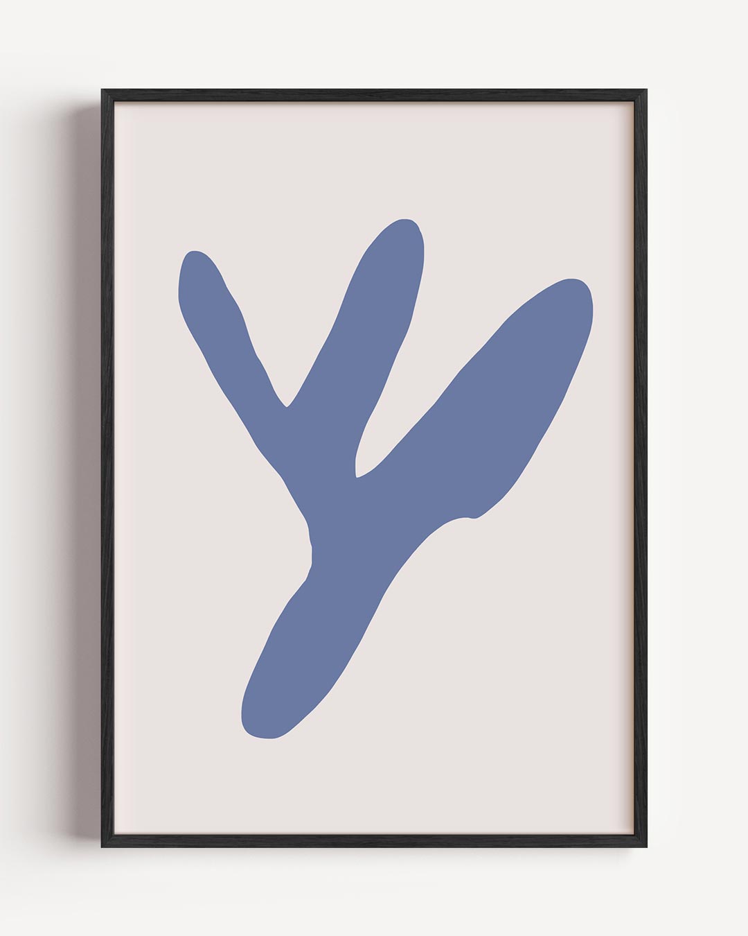 Organische Vormen in Blauw – kleurrijke abstracte portret poster als wanddecoratie