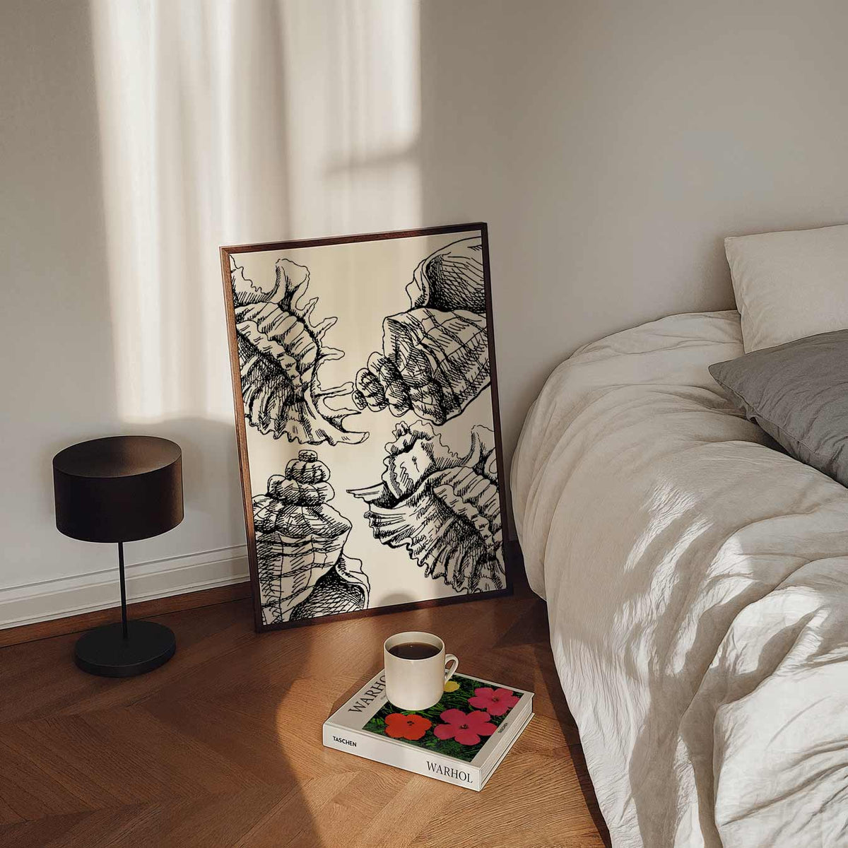 Elegante Schelpenkunst – staande zeedieren wanddecoratie van WallArtistic