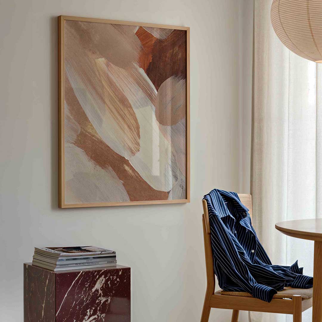 Abstracte penseelstreken – artistieke poster in staand formaat