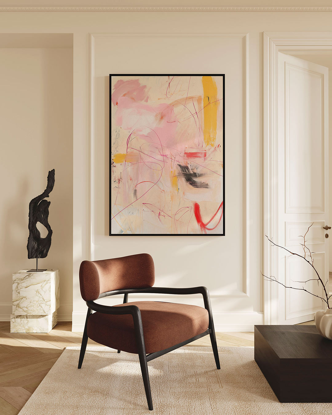 Kleurencompositie – staand wanddecoratie kunstwerk