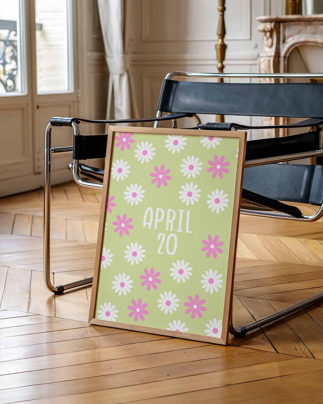 Vrolijke Bloemen Kalenderposter – staande muurposter voor Pasen