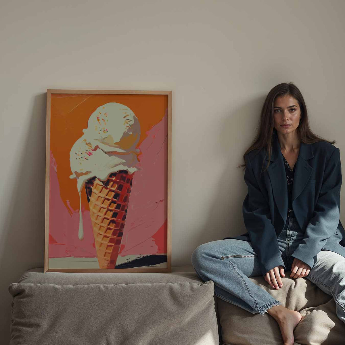 Ijsliefhebber – staande keuken wanddecoratie van WallArtistic