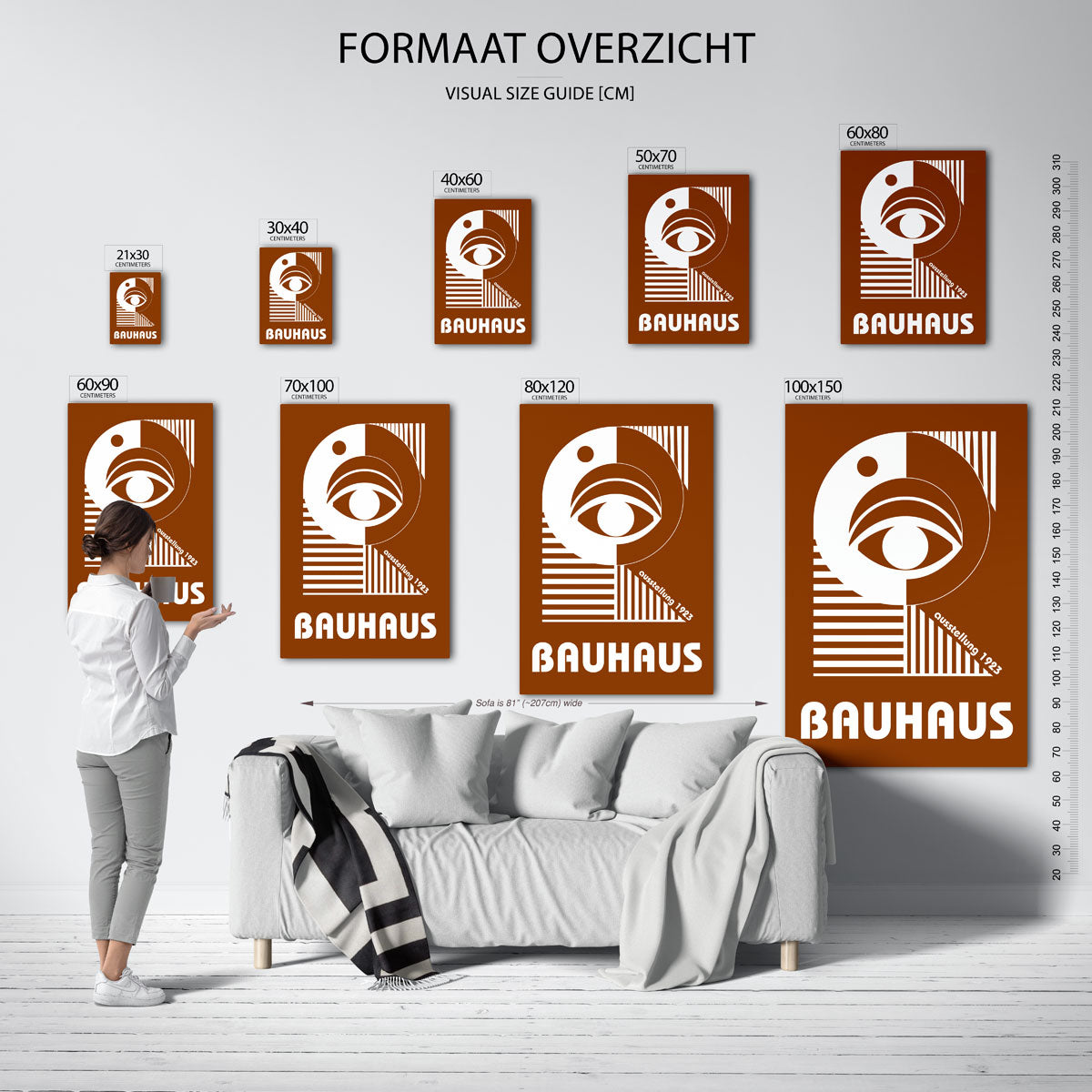 Oog en lijnen – Bauhaus poster als moderne geometrische wanddecoratie