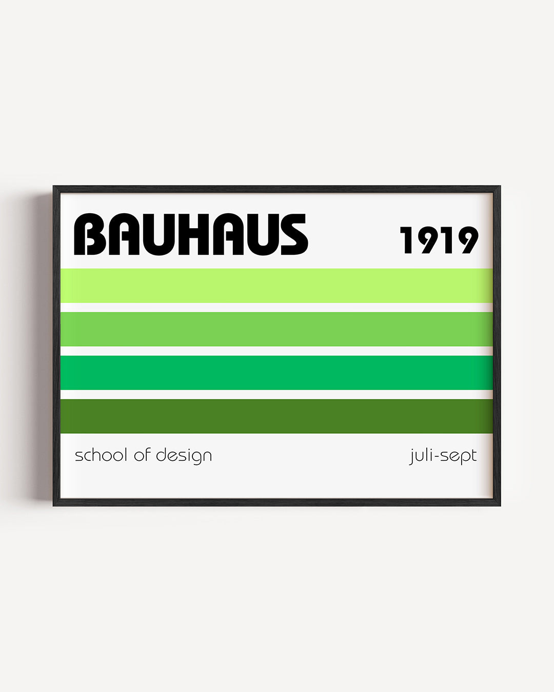 Lijnen en kleurvlakken – liggende Bauhaus poster als wanddecoratie