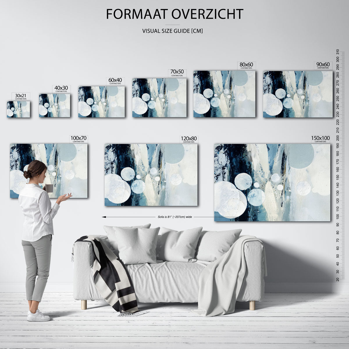 Abstracte cirkels – liggende muurposter met abstracte vormen
