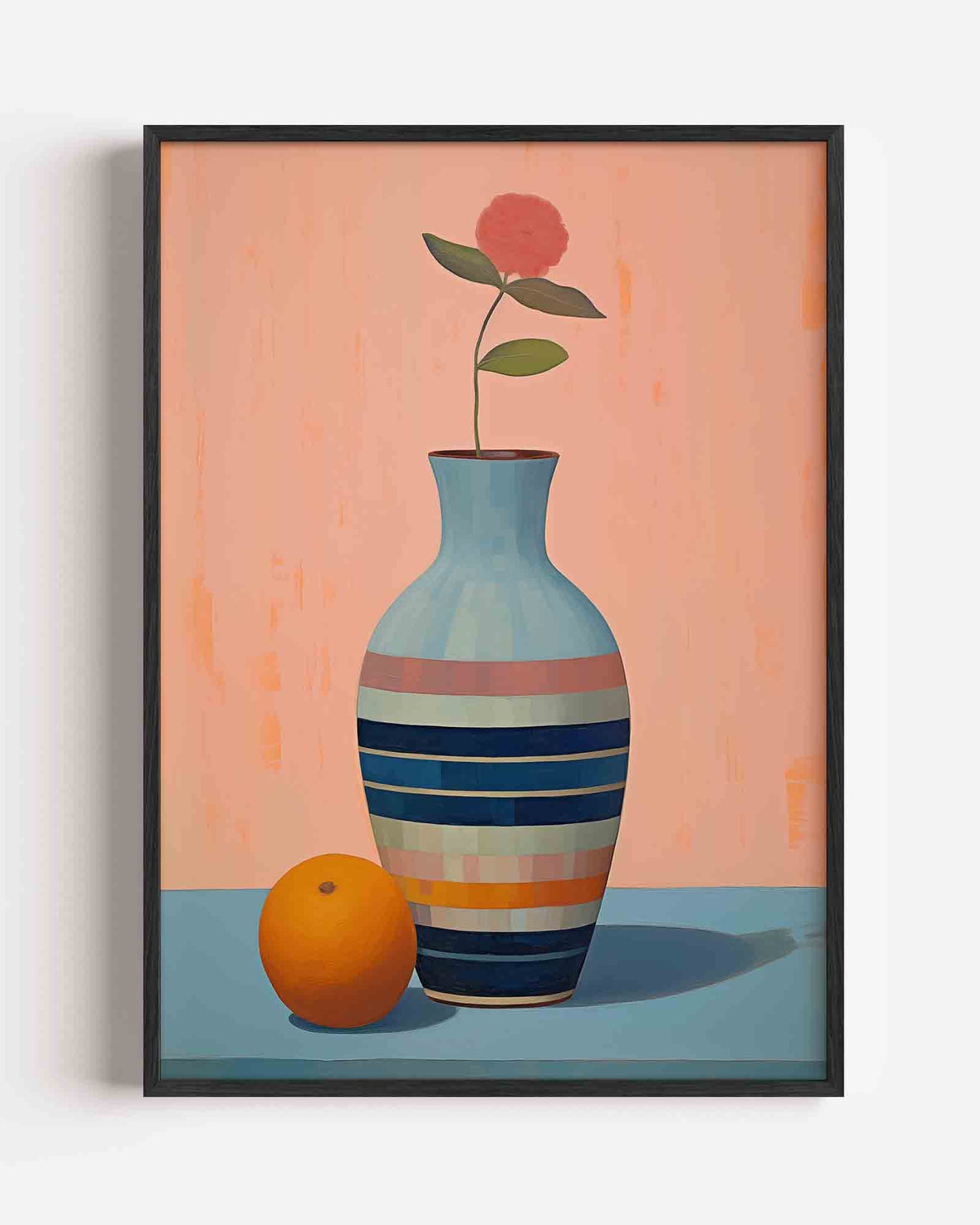 Vaas met bloem en sinaasappel – botanische portret poster als wanddecoratie