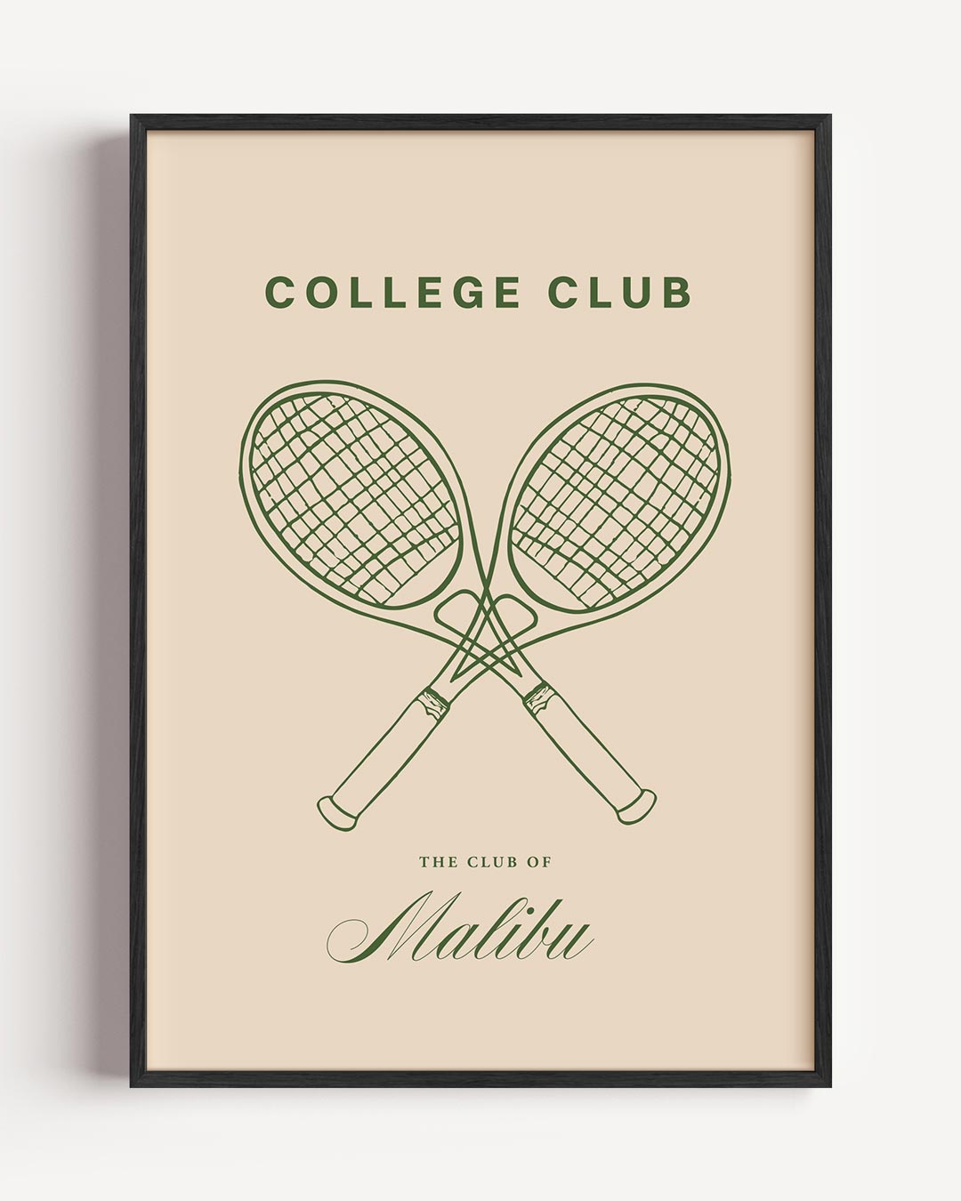 Stijlvolle Malibu Tennisclub – College Club portret poster als wanddecoratie