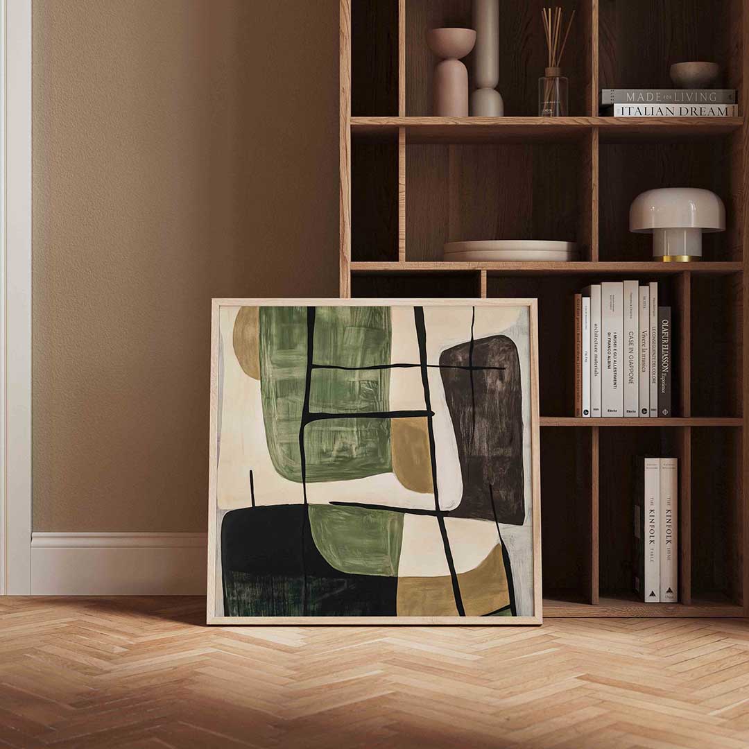 Abstracte vormen – moderne poster in vierkant formaat